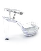 Sandales Najota transparent/argenté - Talon 10.5 cm