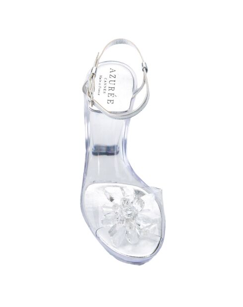 Sandales Najota transparent/argenté - Talon 10.5 cm