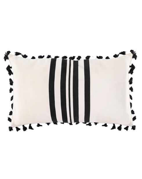 Housse de coussin Guetary Rayure écru/noir - 50x30 cm