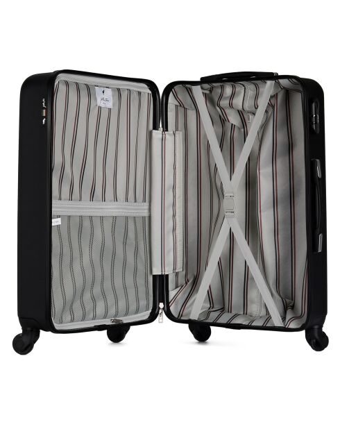 Valigia Damon 65 cm nera a 4 ruote per soggiorni medi