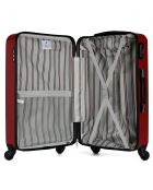 Valise Long Séjour 4 roues Damon 65 cm rouge bordeaux