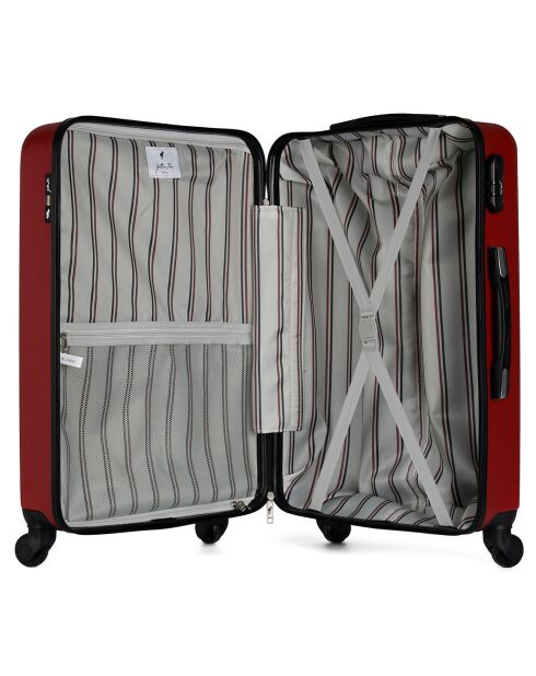 Valise Long Séjour 4 roues Damon 65 cm rouge bordeaux