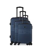 3 Valises 4 roues Fred 55/65/75 cm bleu marine