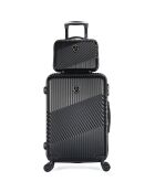 3 Valises 4 roues doubles + Vanity Peter 55/65/75 cm noirs