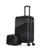 3 Valises 4 roues doubles + Vanity Peter 55/65/75 cm noirs