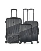3 Valises + Vanity Case Peter 55/65/75 cm gris foncé