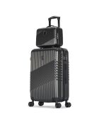 3 Valises + Vanity Case Peter 55/65/75 cm gris foncé
