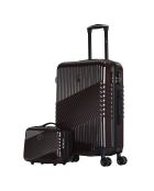 3 Valises + Vanity Case Peter 55/65/75 cm bordeaux foncé