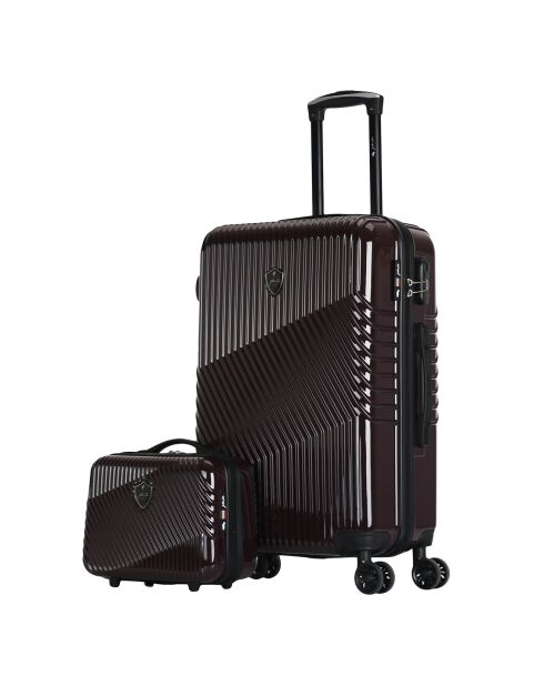 3 Koffer + Schminkkoffer Peter 55/65/75 cm dunkelburgunderrot