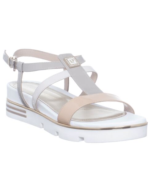 Sandales en Cuir Lou blanc/beige