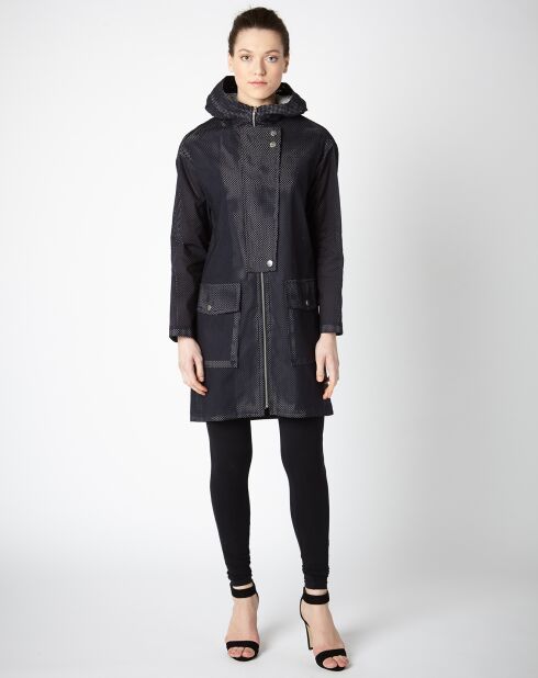 Trench Sugar mi-long en Coton marine/écru