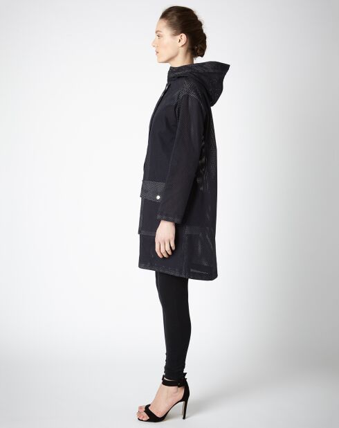 Trench Sugar mi-long en Coton marine/écru