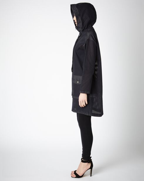 Trench Sugar mi-long en Coton marine/écru