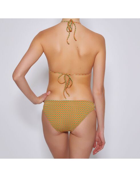 Maillot de bain 2 pièces triangles moulés Monk orange/vert