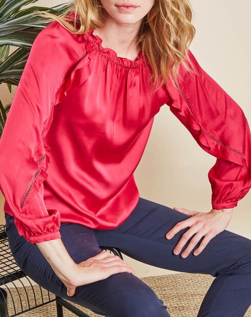 Blouse Prunelle fluide rose foncé