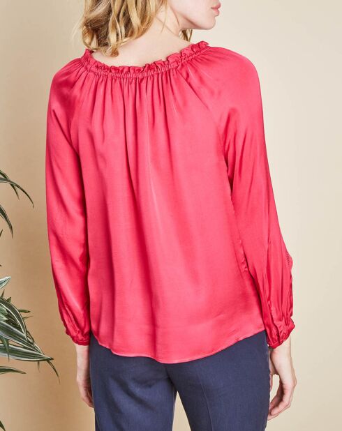 Blouse Prunelle fluide rose foncé