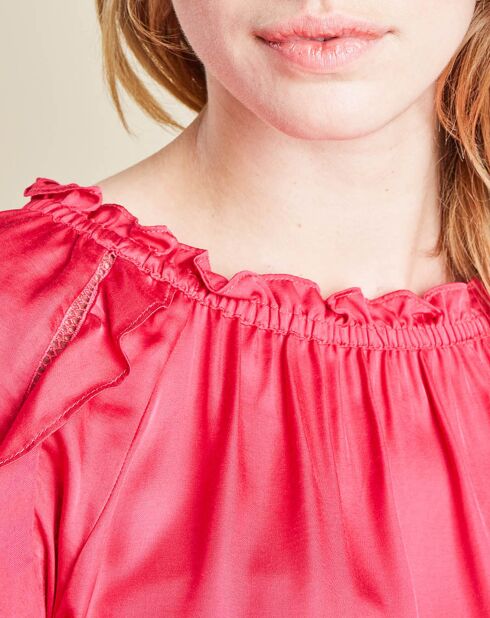Blouse Prunelle fluide rose foncé