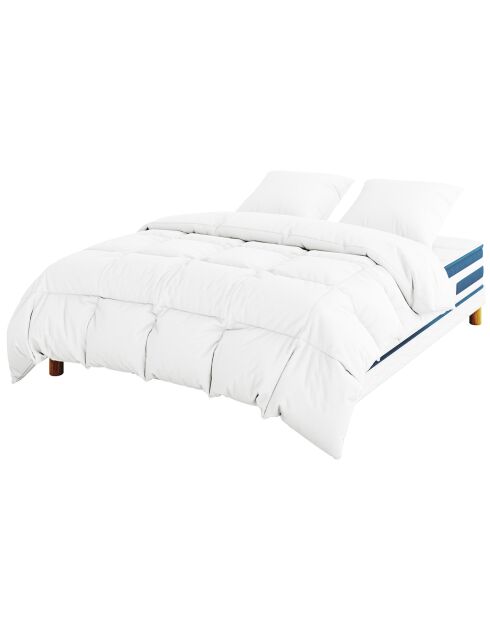 Matratzen-Set mit 2 Boxspringbetten, 1 Bettdecke und 2 Balthazar-Kissen, weiß/blau, 2 x 80 x 200 cm