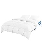 Matrassenset + 1 dekbed + 2 Balthazar kussens wit/blauw - 140x190 cm