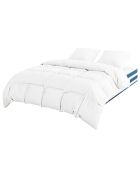 Matrassenset + 1 dekbed + 2 Balthazar kussens wit/blauw - 140x200 cm