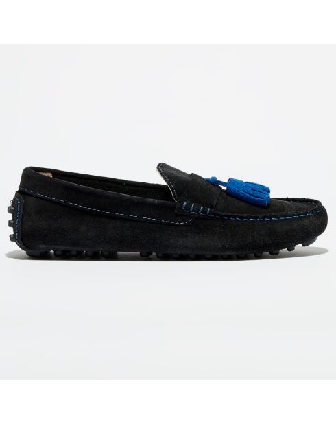 Mocassins en Velours de Cuir Manu noirs