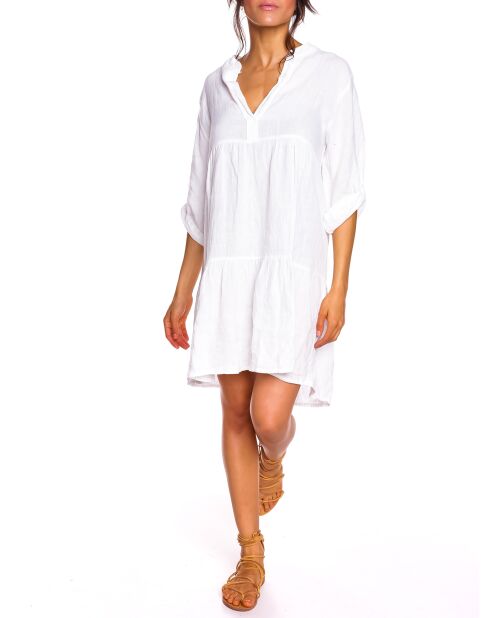 Robe 100% Lin Nayla blanche