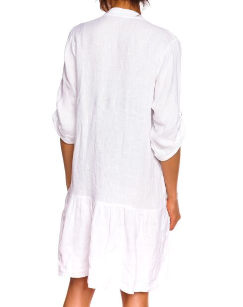 Robe 100% Lin Nayla blanche