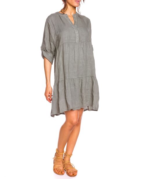 Robe 100% Lin Nayla kaki