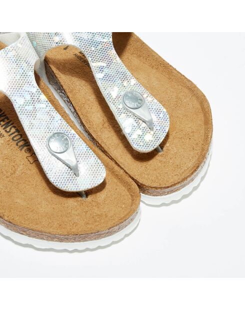 Mules Gizeh argenté/multicolore