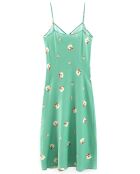 Robe droite imprimé fleuri verte