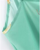 Robe droite imprimé fleuri verte