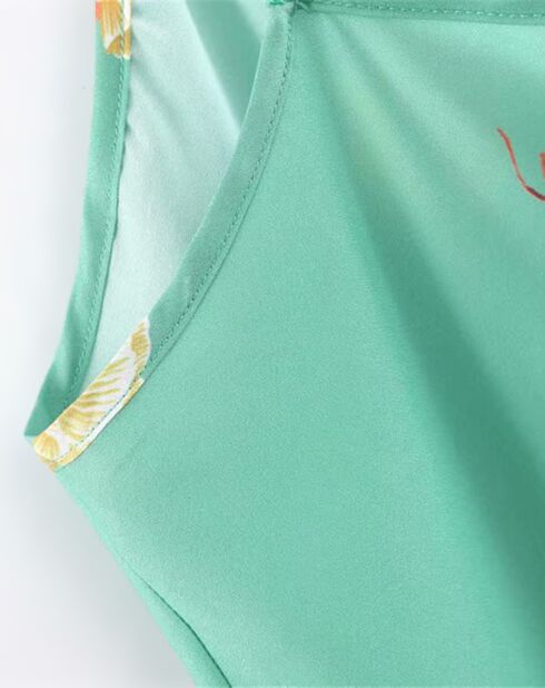 Robe droite imprimé fleuri verte