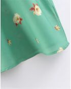 Robe droite imprimé fleuri verte