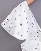 Top imprimé oiseau blanc