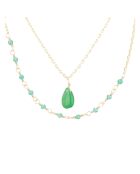 Paola Agaat halsketting in goudmessing