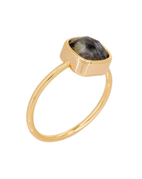 Bague Ella Labradorite en laiton doré