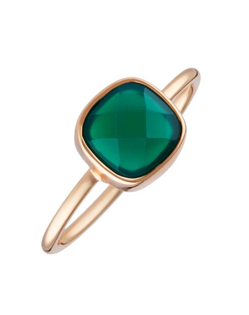 Bague Ella Agate en laiton doré