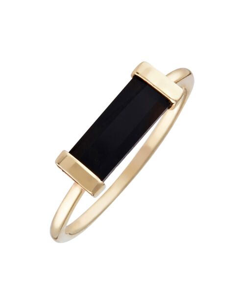 Bague Eléonore Onyx en laiton doré