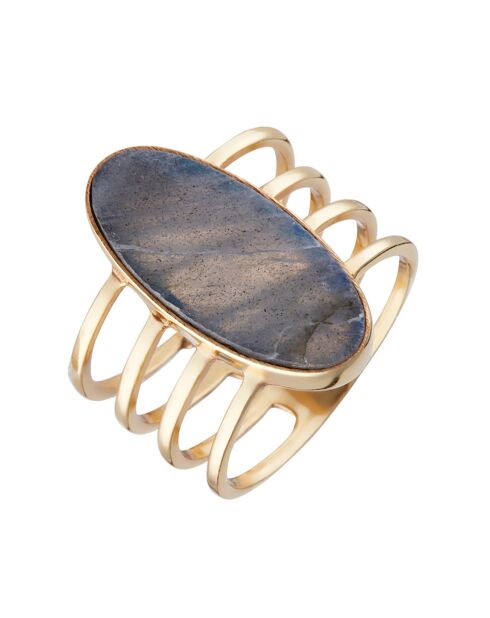 Bague Victoria Labradorite en laiton doré