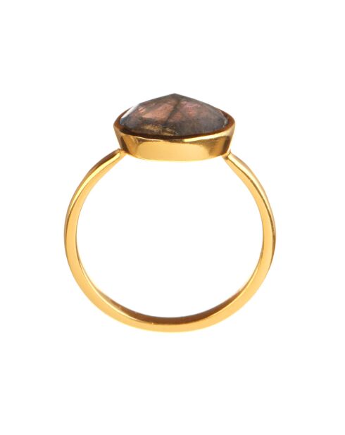 Bague Ilya Labradorite en laiton doré
