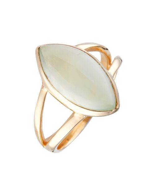 Bague Victoire Préhnite en laiton doré