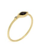 Bague Marta Onyx en laiton doré