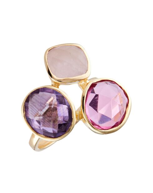 Bague Cassie Quartz en laiton doré