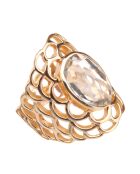 Bague Freida Améthyste en laiton doré