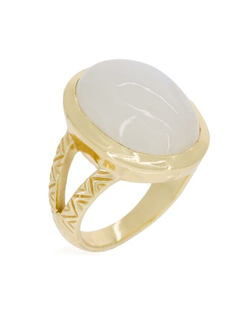 Bague Keira Pierre de Lune en laiton doré
