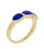 Bague Lydia Lapis Lazuli en laiton doré