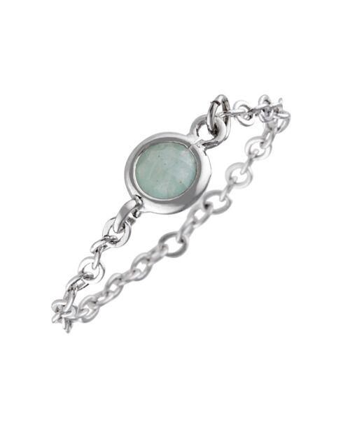 Bague Léa Aventurine en laiton argenté