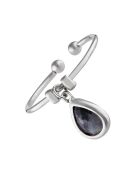 Bague ajustable Louise Labradorite en laiton argenté