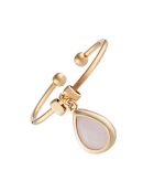 Anillo ajustable Louise Quartz en latón dorado