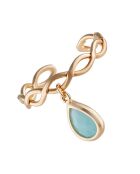 Bague ajustable Athéna Amazonite en laiton doré